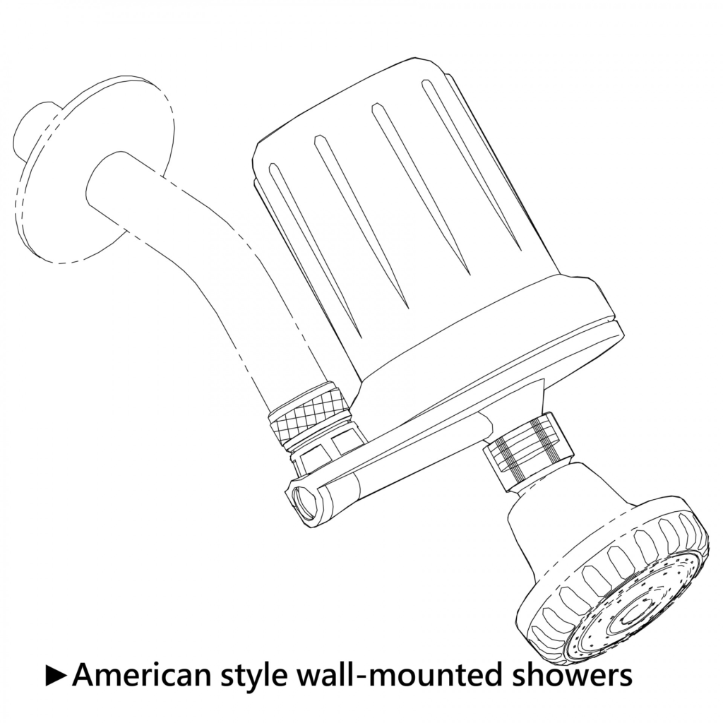 wall-mounted shower filter